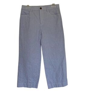 J. Crew Factory Womens Blue White Stripe‎ Crop Wide-Leg Pants Size 26 Classic